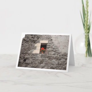 Tarjeta Geranio en ventana