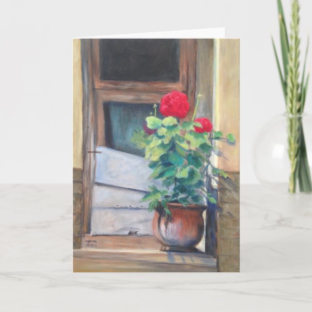 Tarjeta "Geranios en los pasos" (Anverso)