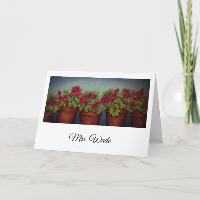 Tarjeta Geranios Rojos (Anverso)