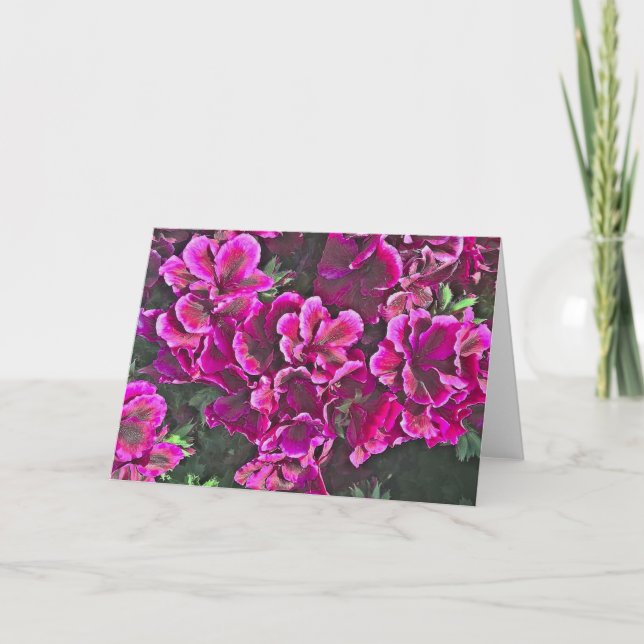 Tarjeta Geranios Rosa Oscuro (Anverso)