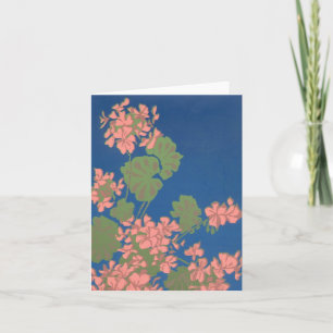Tarjeta Geranium Notecard rosa