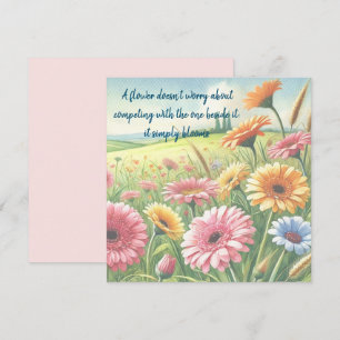 Tarjeta Gerbera Daisy Field & Quote