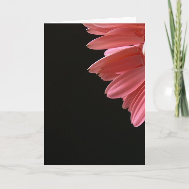 Tarjeta Gerbera rosado en negro (Anverso)