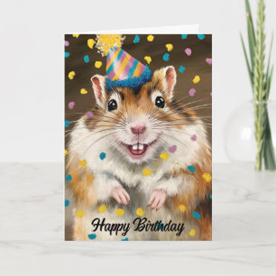 Tarjeta Gerbil confetti mongol