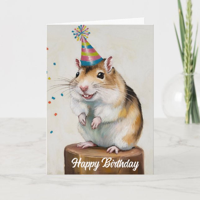 Tarjeta Gerbil confetti mongol (Anverso)