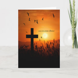 Tarjeta GERMAN Language Sympathy Condoleys Sunset Cross