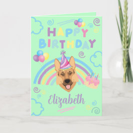 Tarjeta German Shepherd Birthday Card in Green