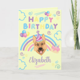 Tarjeta German Shepherd Birthday Card in Yellow