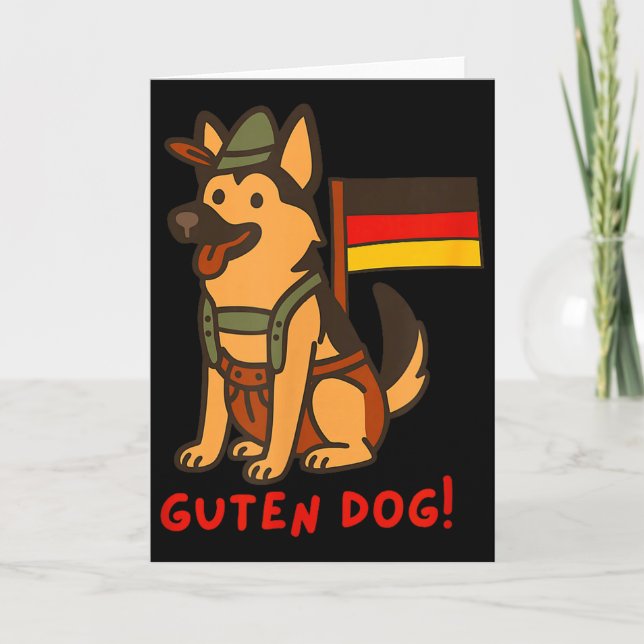 Tarjeta German Shepherd Funny Beer Festival Guten Dog  (Anverso)