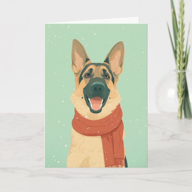 Tarjeta German Shepherd Holiday Greeting (Anverso)