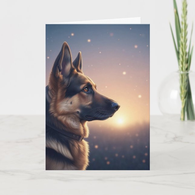Tarjeta German Shepherd Pet Dog Memorial Card  (Anverso)