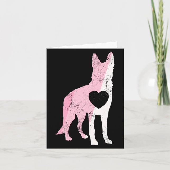 Tarjeta German Shepherd Valentines Day Cud Love Dog  (Anverso)