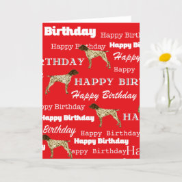 Tarjeta German Shorthair Pointer Birthday Card,, Red