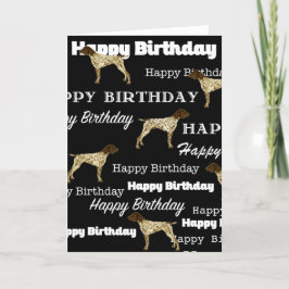 Tarjeta German Shorthaired Pointer, Birthday Card, GSP BLK