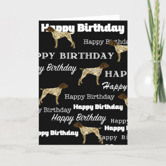 Tarjeta German Shorthaired Pointer, Birthday Card, GSP BLK