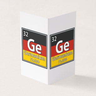 Tarjeta Germanium - Bandera alemana Ciencia alemana