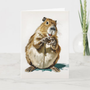 Tarjeta Gesto de Amor de Carpincho Adorable