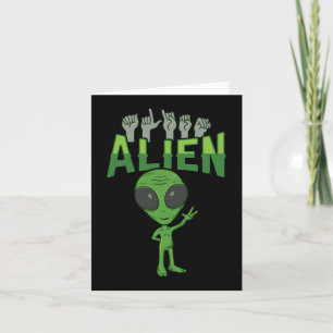 Tarjeta Gesto de mano ASL de alienígena ILY consciente de 