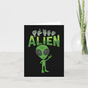 Tarjeta Gesto de mano ASL de alienígena ILY consciente de 