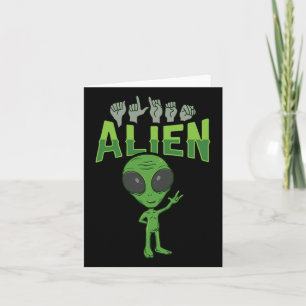 Tarjeta Gesto de mano de ASL de alienígena de Ily conscien
