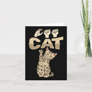 Tarjeta Gesto de mano de gato Asl Conciencia de pérdida au