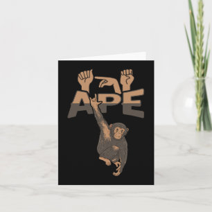 Tarjeta Gesto de mano ILY APE ASL Sordera Pérdida Auditiva