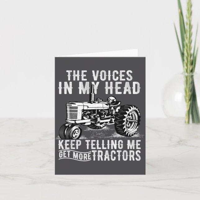 Tarjeta Get More Tractors Funny Quotes Tractors Driver Far (Anverso)