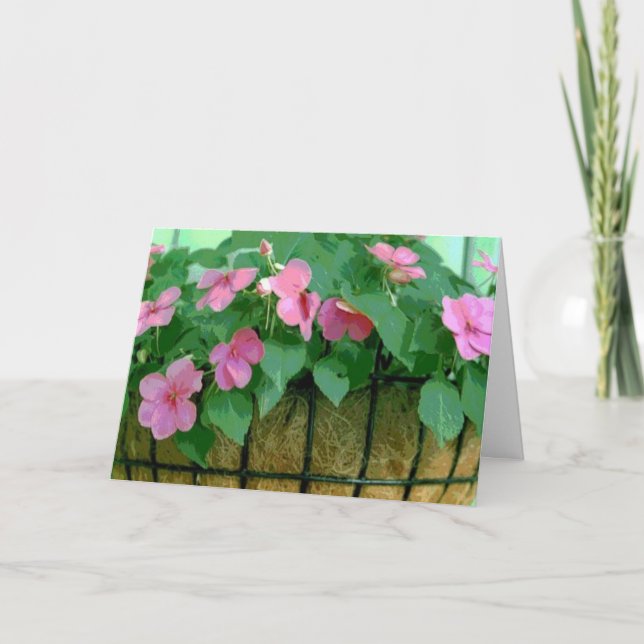 Tarjeta "Get Well Basket" de Impatiens (Anverso)