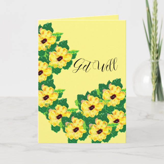 Tarjeta Get Well Card Black Eyed Susan Vine Flower (Anverso)