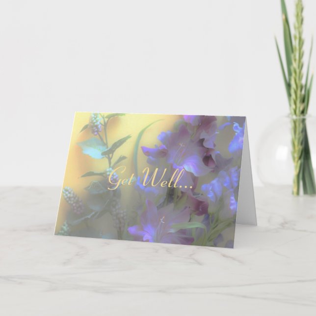 Tarjeta Get Well Card, floral brillante (Anverso)