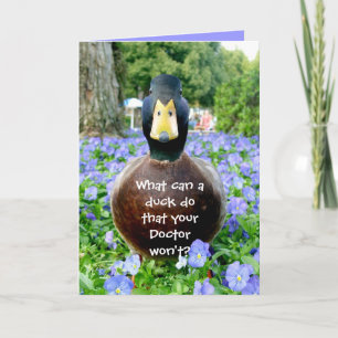 Tarjeta Get well card funny duck