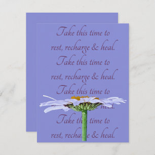 Tarjeta Get-Well de White Daisy Flower Blue Old Ma