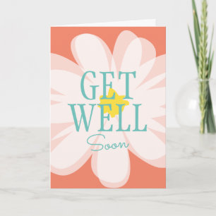 Tarjeta Get Well pronto con dibujo de una flor mar