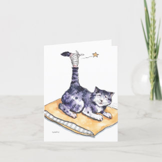 Tarjeta "Get Well Soon" con cola de gato