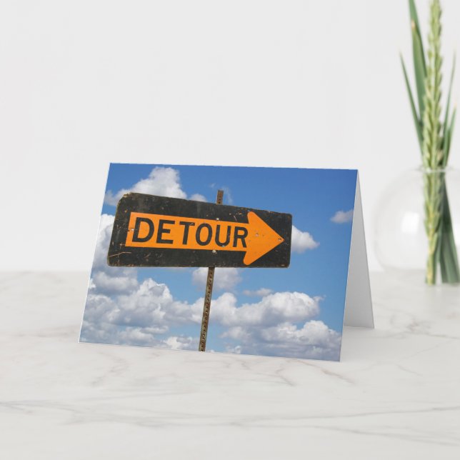 Tarjeta Get Well Soon Detour Sign (Anverso)