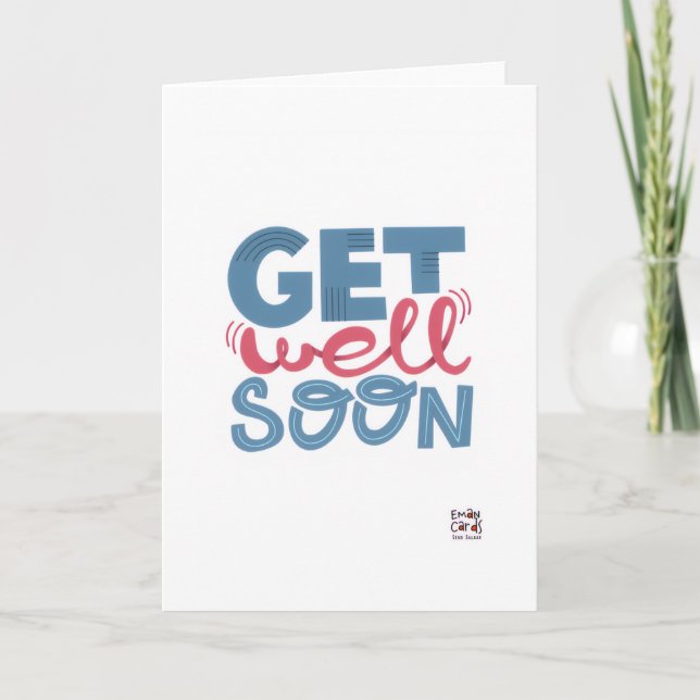 Tarjeta Get Well Soon - Stylish Font Card (Anverso)