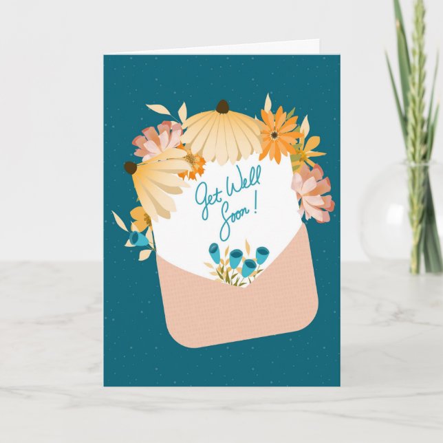 Tarjeta Get Well Sunshine Bouquet – Envelope of Flowers (Anverso)