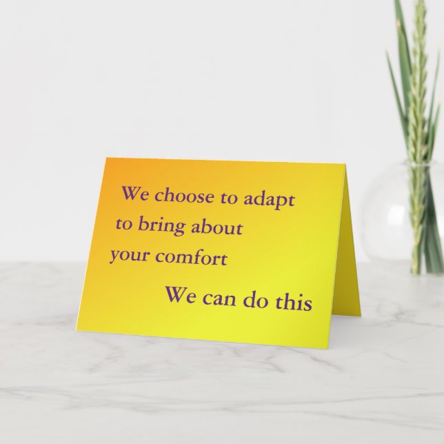 Tarjeta Get Well, We can Adapt Card (Anverso)