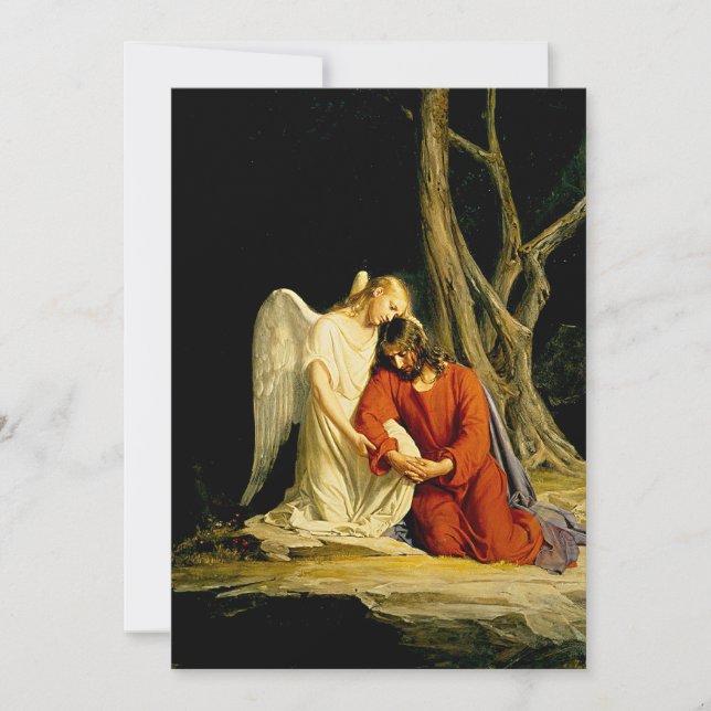 Tarjeta Gethsemane, pintura famosa (Anverso)