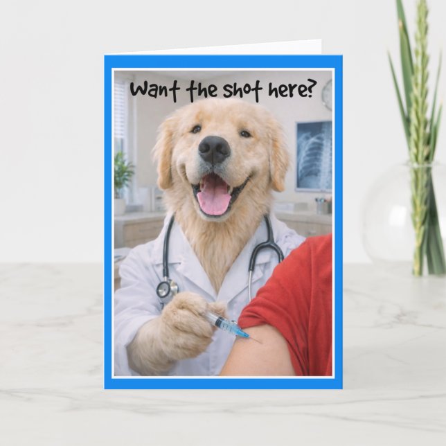 Tarjeta Getting a Shot Get Well card.  SHOA-1 (Anverso)