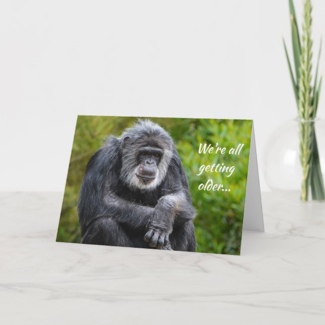 Tarjeta Getting Older Animal Grumpy Gorilla Birthday (Anverso)
