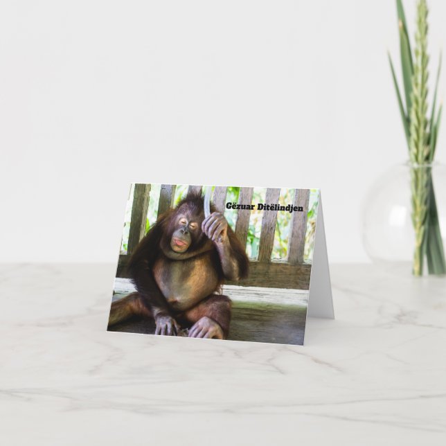 Tarjeta Gëzuar Ditëlindjen, cumpleaños de Albania (Anverso)