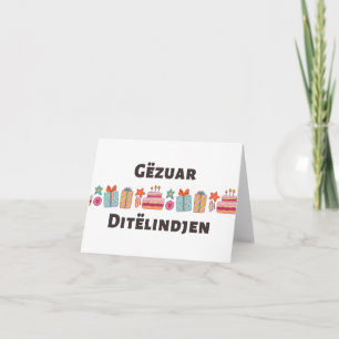 Tarjeta Gëzuar Ditëlindjen, cumpleaños de Albania