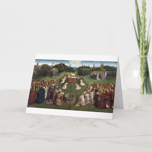 Tarjeta Ghent Altarpiece (detalle), Van Eyck Brothers (Anverso)