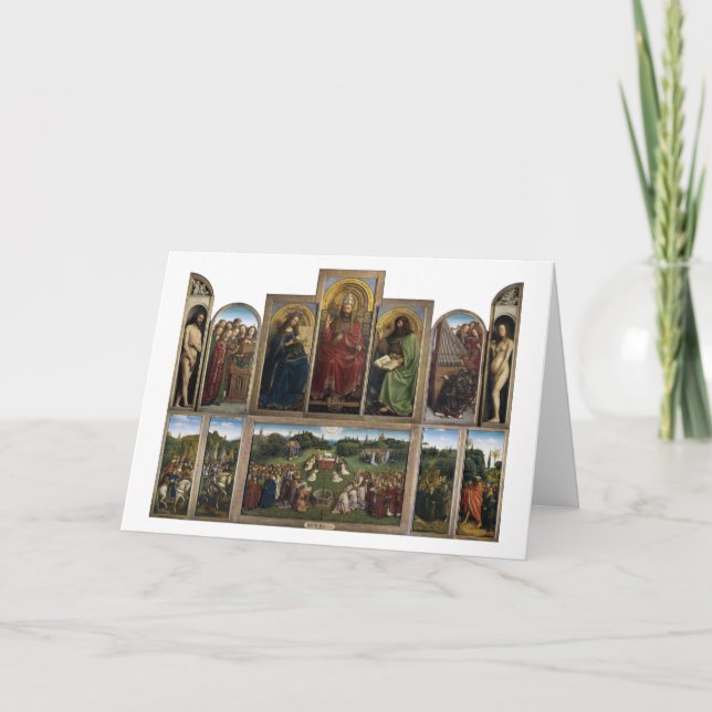 Tarjeta Ghent Altarpiece, Hermanos Van Eyck (Anverso)