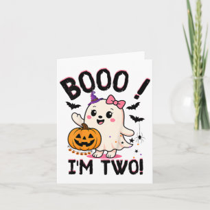Tarjeta Ghost Boo Soy el niño de dos años de nacimiento Ha