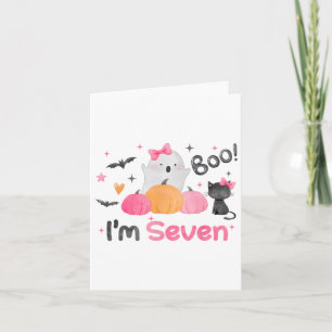 Tarjeta Ghost Boo Tengo 7 Años Halloween Niños 7