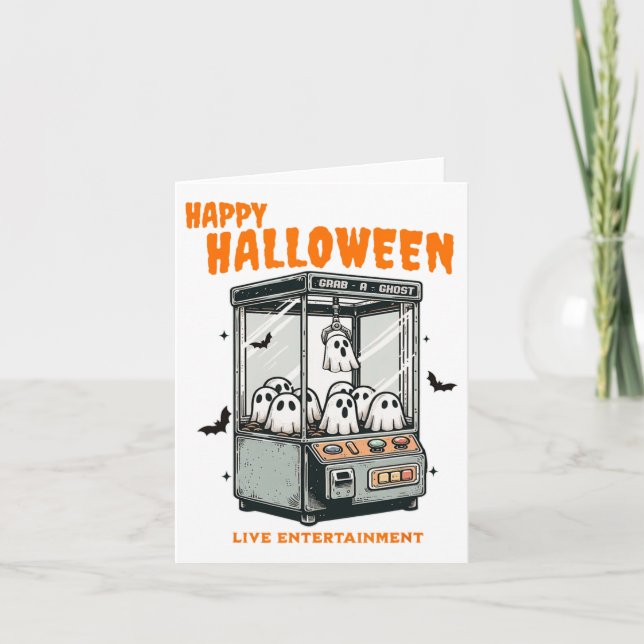 Tarjeta Ghost Claw Game Happy Halloween (Anverso)