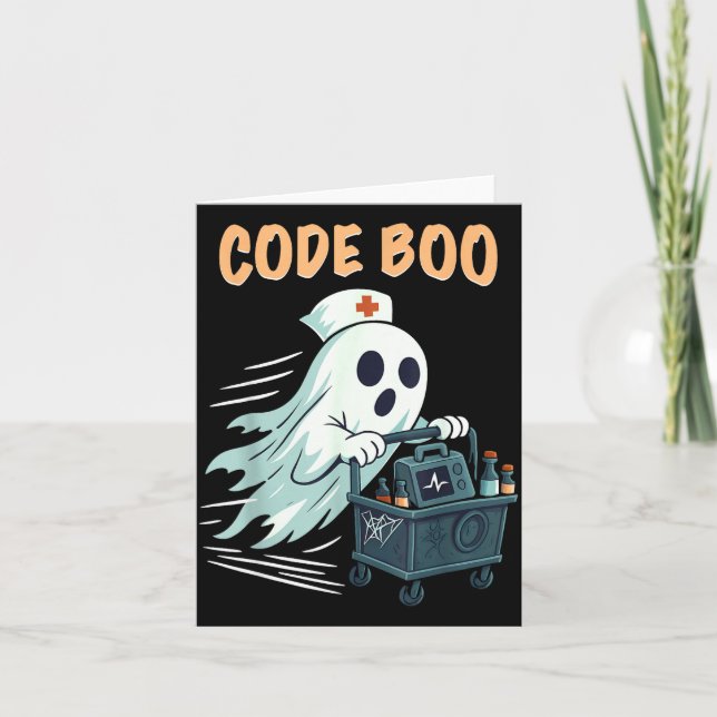 Tarjeta Ghost Code Boo In The Icu Nursing Gift For Hallowe (Anverso)