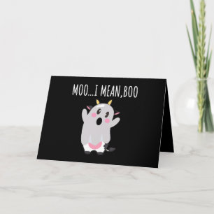 Tarjeta Ghost Cow Moo Me Refiero Al Regalo Boo Halloween